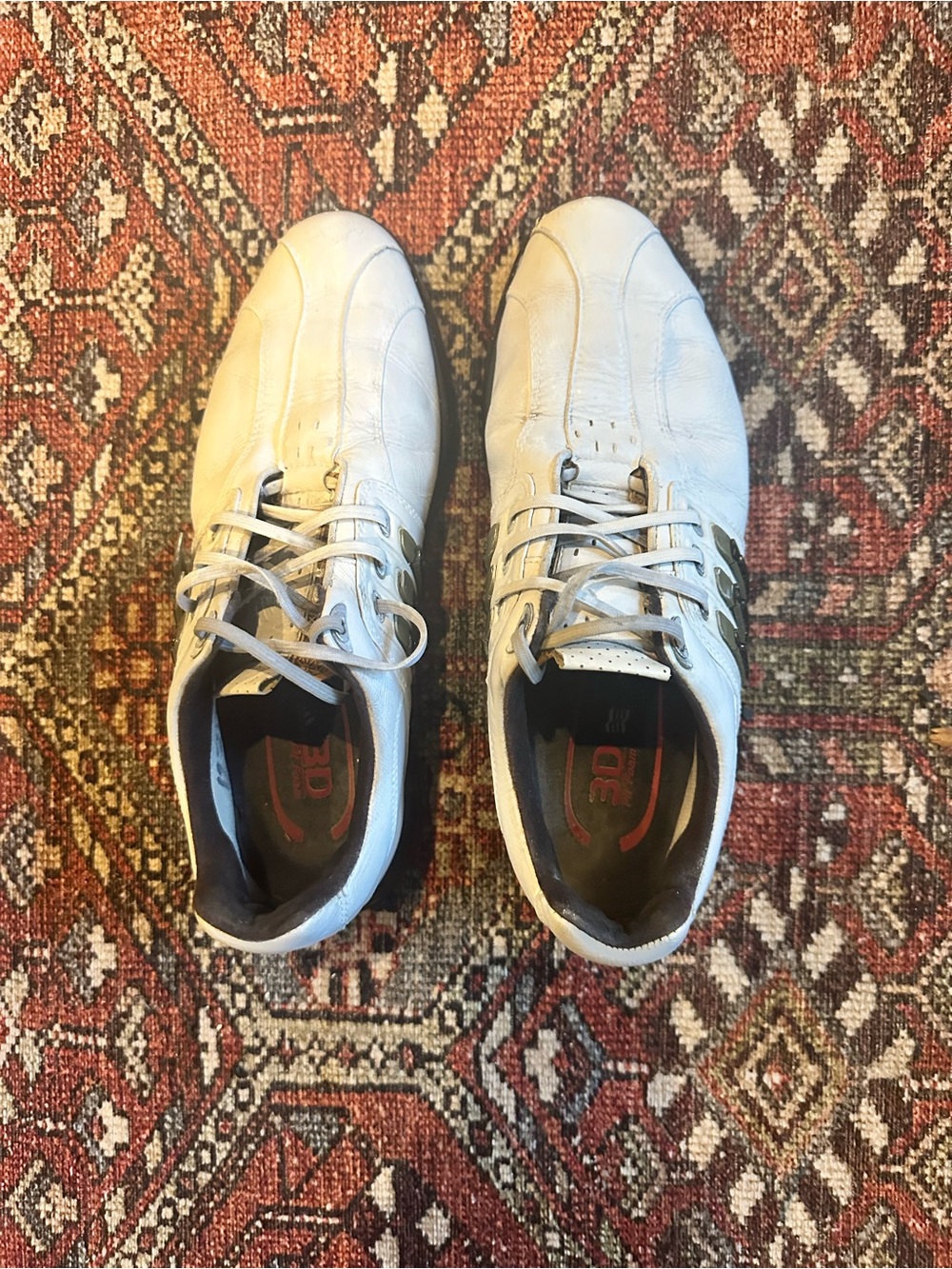 Adidas Tour 360 White Leather Golf Shoes 3D Fit Foam Men's Size 9